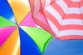 Beach umbrellas background Royalty Free Stock Photo