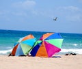 Beach Umbrellas on the Caribbean Shore