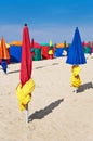 Beach umbrellas, Deauville Royalty Free Stock Photo