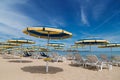 Beach with umbrellas in summer