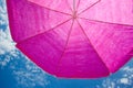 Beach umrella with blue sky Royalty Free Stock Photo