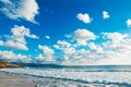 Beach under clouds Royalty Free Stock Photo