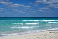 Beach at Varadero, Cuba on a windy and clody day Royalty Free Stock Photo