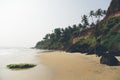 Beach in Varkala in Kerala state, India Royalty Free Stock Photo