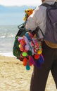 A Colorful Beach Vendor Selling Butterflys