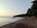 Sunset on the beach at fishermen village Royalty Free Stock Photo