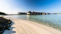 Beach view at Four Seasons Resort Maldives at Kuda Huraa Royalty Free Stock Photo