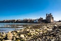 Beach view of the historic castle Caernafon, Gwynedd in Wales - United Kingdom