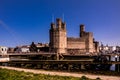 Beach view of the historic castle Caernafon, Gwynedd in Wales - United Kingdom