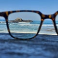 The beach view from my glasses Royalty Free Stock Photo