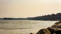 The beach view of the over-the water villas with private balconies, AVANI Sepang Goldcoast Resort Royalty Free Stock Photo