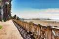 Beach view from Palisades Park in Santa Monica, California. Royalty Free Stock Photo