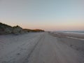 Beach view sand dunes sunset