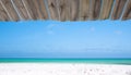 Beach view from a wooden hut Royalty Free Stock Photo