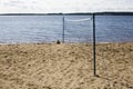 Beach volley ball net, Hiukka Sotkamo Finland Royalty Free Stock Photo