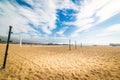 Beach volley net in Santa Barbara shore Royalty Free Stock Photo