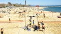 Beach volleyball on the beach of La Nova Icaria, Barcelona