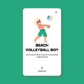 beach volleyball boy vector Royalty Free Stock Photo