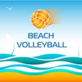 Beach Volleyball Bright Vector Design Element