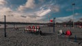 Beach volleyball on the city beach Royalty Free Stock Photo