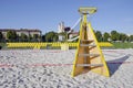 Beach volleyball court in Vilnius city near Neris river Royalty Free Stock Photo