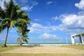 The beach volleyball field.