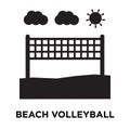 Beach volleyball icon vector isolated on white background, logo Royalty Free Stock Photo