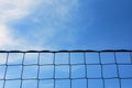 beach volleyball net against the blue sky on the beach