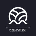 Beach volleyball pixel perfect white linear ui icon for dark theme Royalty Free Stock Photo