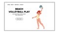 beach volleyball play vector