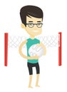 Beach volleyball player vector illustration.