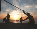 Beach volleyball sunset 6