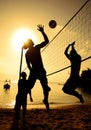 Beach Volleyball Sunset Holiday Team Concept Royalty Free Stock Photo