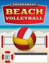 Beach Volleyball Tournament Flyer Illustration