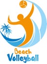 Beach Volleyball tournament logo event Royalty Free Stock Photo