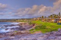 A beach walk along the ocean connects all the resorts Royalty Free Stock Photo