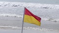 Beach Warning Flags to indicate the sea hazard on a sandy beach Royalty Free Stock Photo