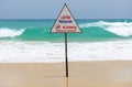 Beach warning sign