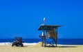 Beach watchtower with Mexican flag in Puerto Escondido Mexico