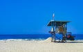 Beach watchtower with Mexican flag in Puerto Escondido Mexico