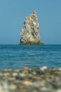 Beach, water, rock in sea