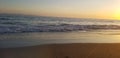 Beach water at Sunset. High tide