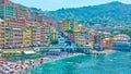 Beach and waterfront in Camogli