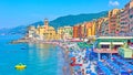 Beach and waterfront in Camogli