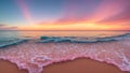 A Beach With Waves And A Pink Sky Royalty Free Stock Photo