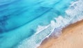 Beach and waves from top view. Turquoise water background from top view. Summer seascape from air. Royalty Free Stock Photo