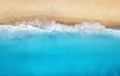 Beach and waves from top view. Turquoise water background from top view. Summer seascape from air. Royalty Free Stock Photo