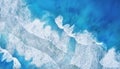 Beach and waves from top view. Turquoise water background from top view. Summer seascape from air. Royalty Free Stock Photo