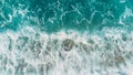 Beach and waves from top view. Turquoise water background from top view. Summer seascape from air. Royalty Free Stock Photo