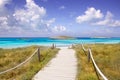 Beach way to Illetas paradise beach Formentera Royalty Free Stock Photo